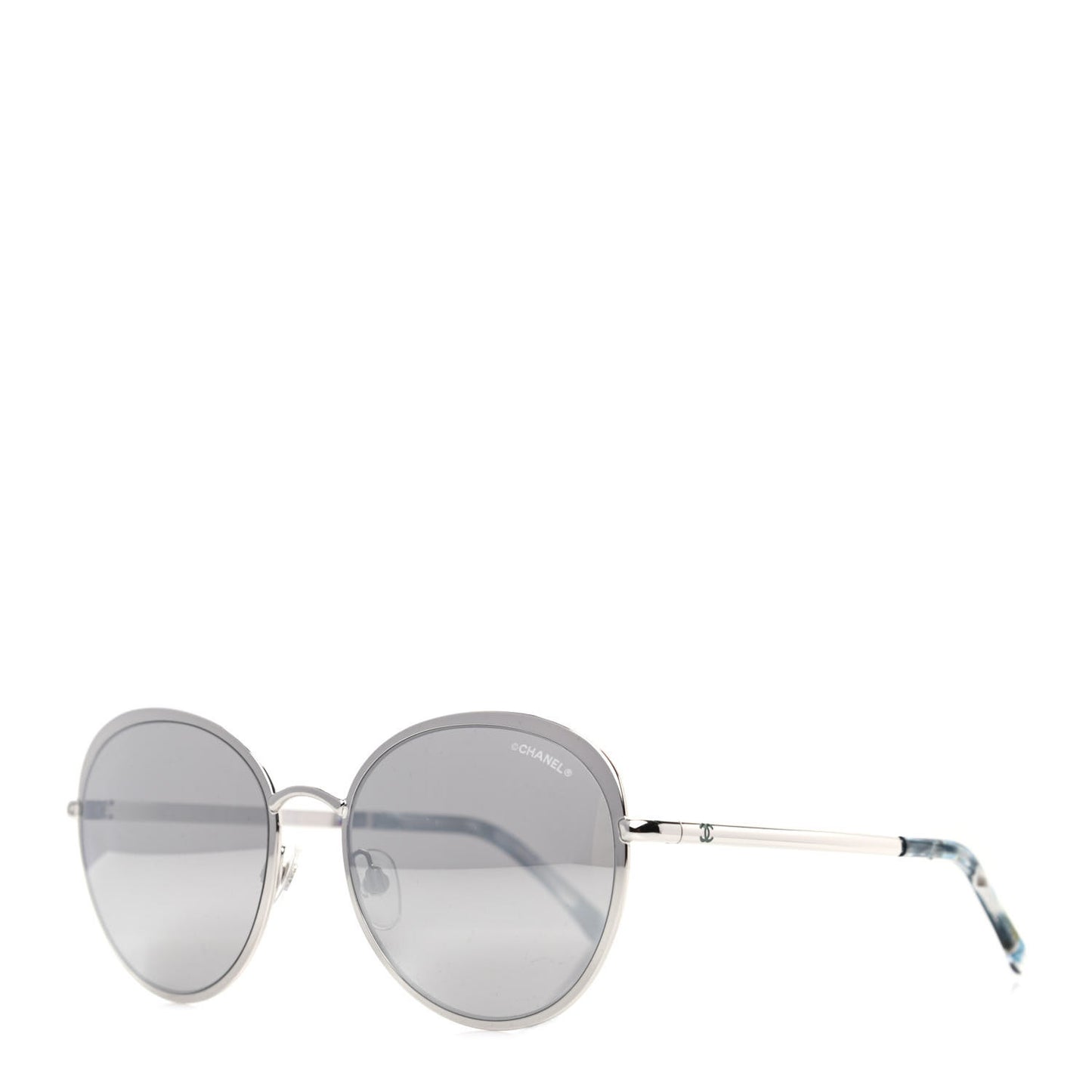 Metal Spring Round Sunglasses 4206 Silver