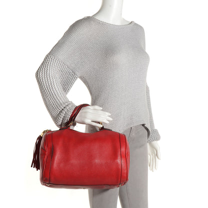 Gucci Pebbled Calfskin Medium Soho Boston Red 2 of 7