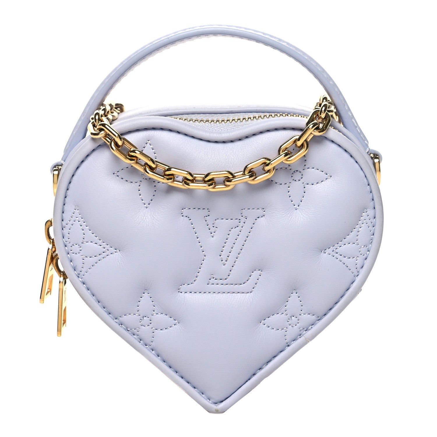 Louis Vuitton Calfskin Embroidered Monogram Pop My Heart Bag Pouch Lilac 1 of 10