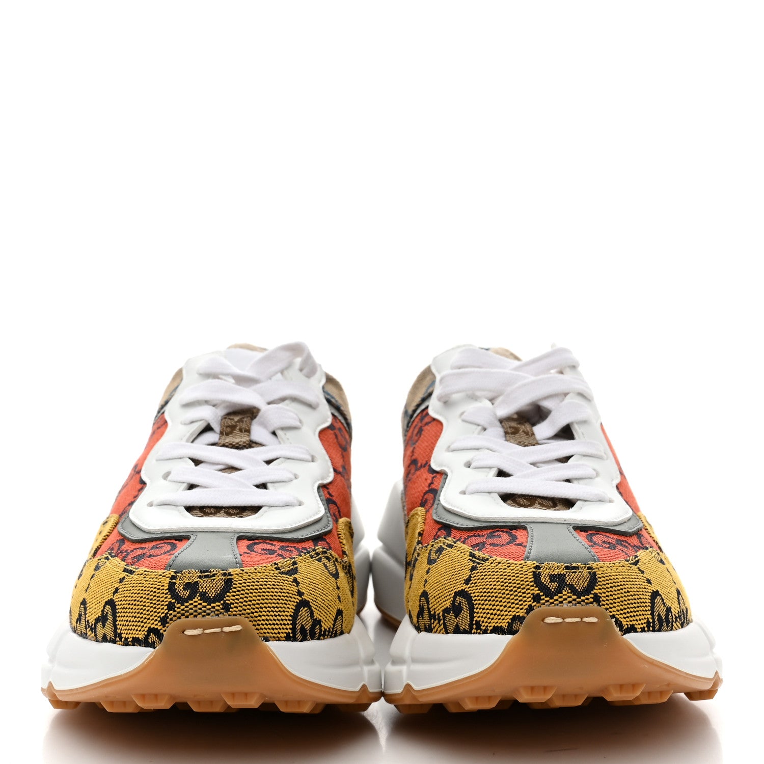 Gucci Monogram Multicolor Demetra Womens Rhyton Sneakers 35 Yellow Blue Great White Tabasco 3 of 9