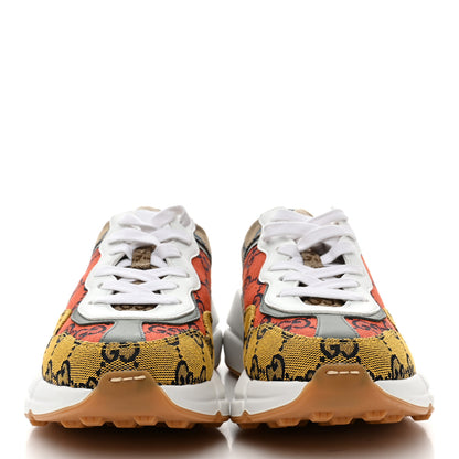 Gucci Monogram Multicolor Demetra Womens Rhyton Sneakers 35 Yellow Blue Great White Tabasco 3 of 9