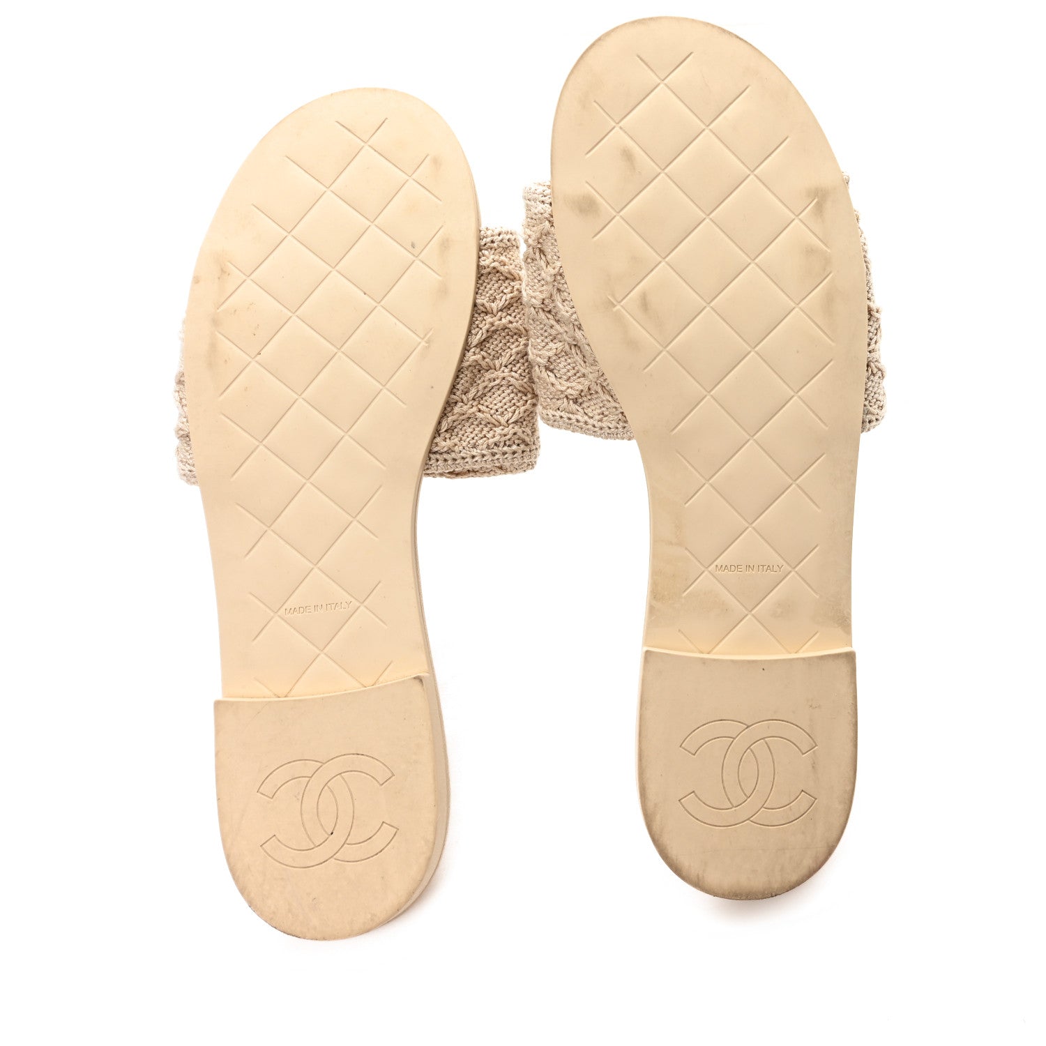 Chanel Crochet CC Mules Sandals 38.5 Beige 6 of 9
