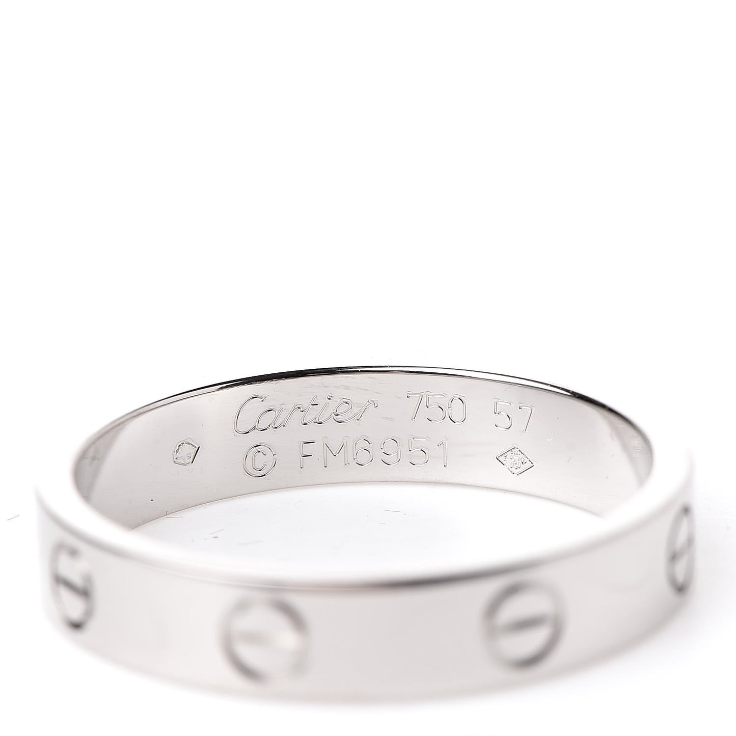 18K White Gold 3.5mm LOVE Wedding Band Ring 57 8