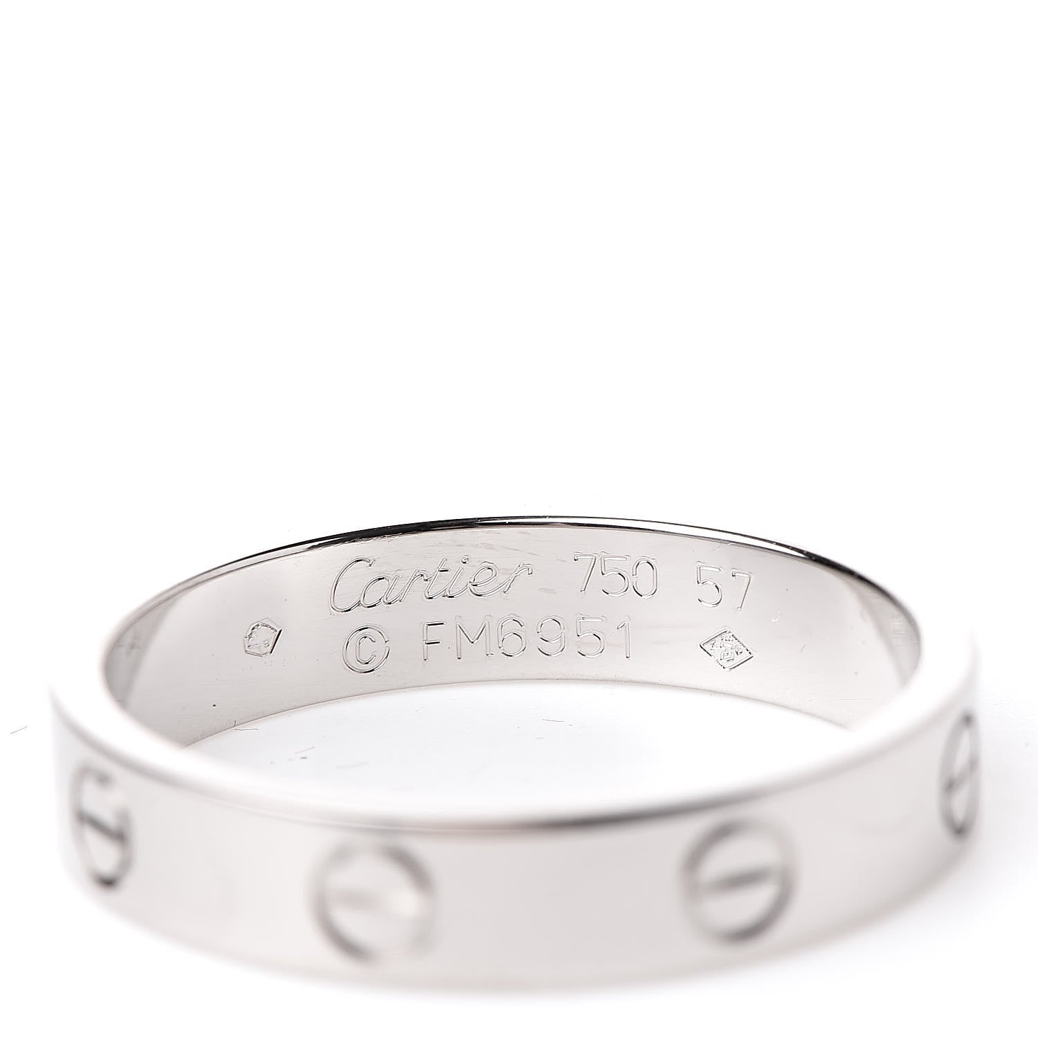 Cartier 18K White Gold 3.5mm LOVE Wedding Band Ring 57 8 4 of 4