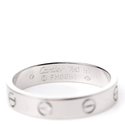Cartier 18K White Gold 3.5mm LOVE Wedding Band Ring 57 8 4 of 4