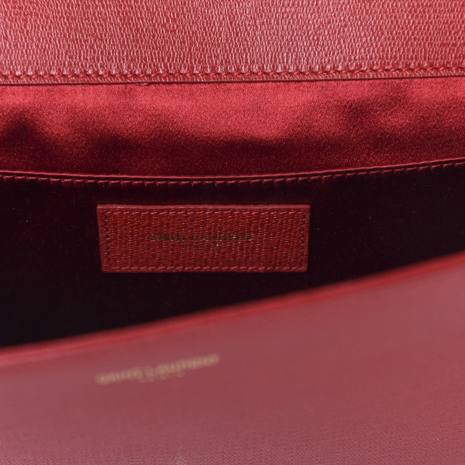 Saint Laurent Textured Calfskin Classic Y Ligne Clutch Red 8 of 9