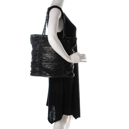Chanel Lambskin Quilted Sharpei Shopping Tote Black 2 of 9