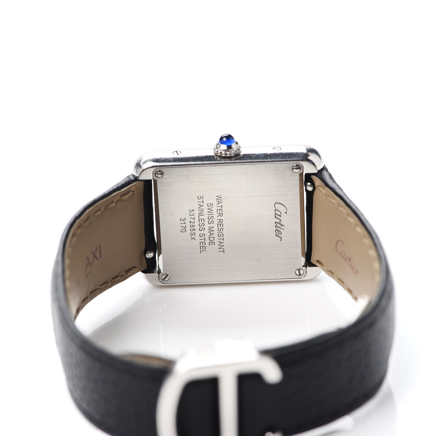 Cartier Stainless Steel Calfskin 24mm Tank Solo Quartz Watch 4 of 6