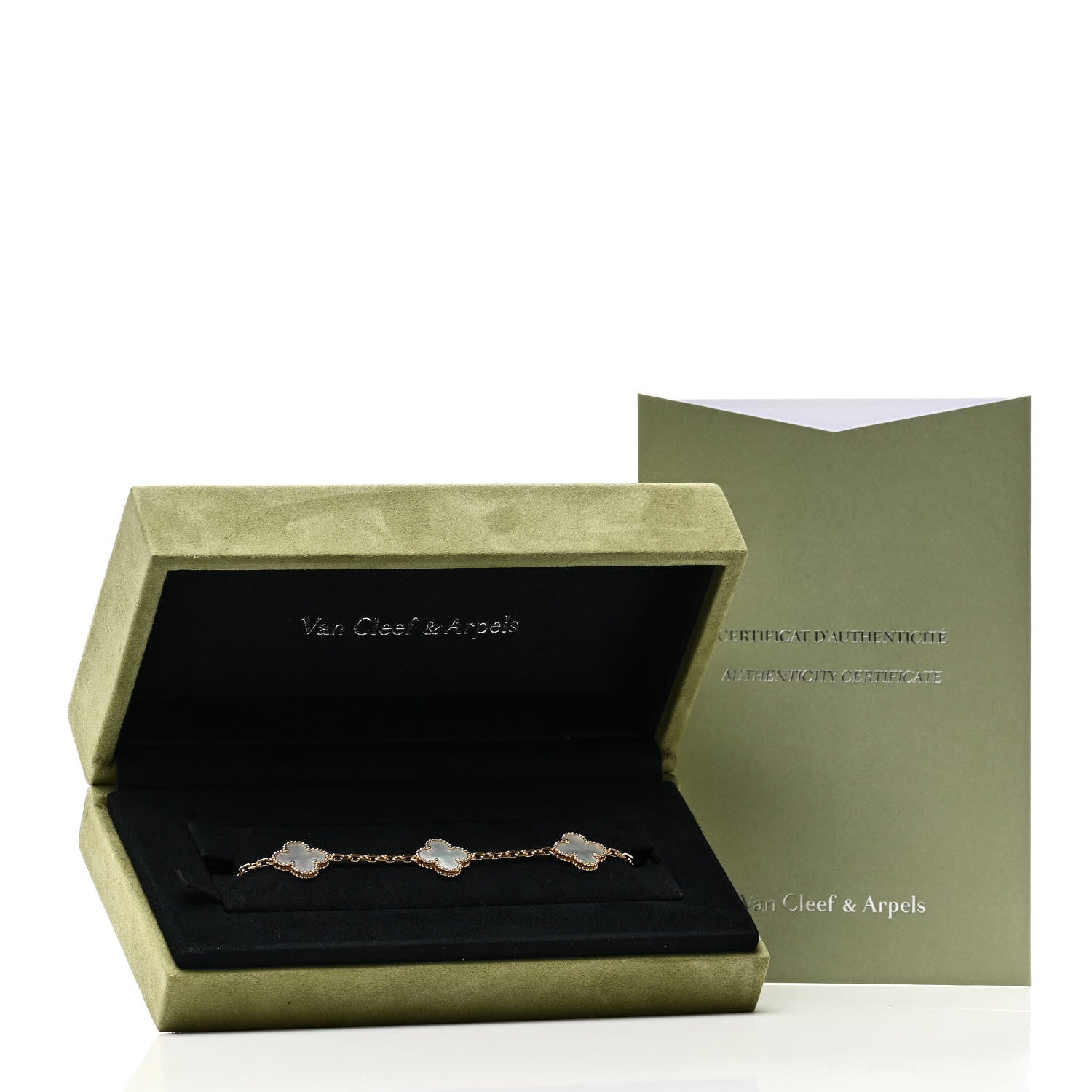 Van Cleef & Arpels 18K Yellow Gold Mother of Pearl 5 Motifs Vintage Alhambra Bracelet 5 of 5