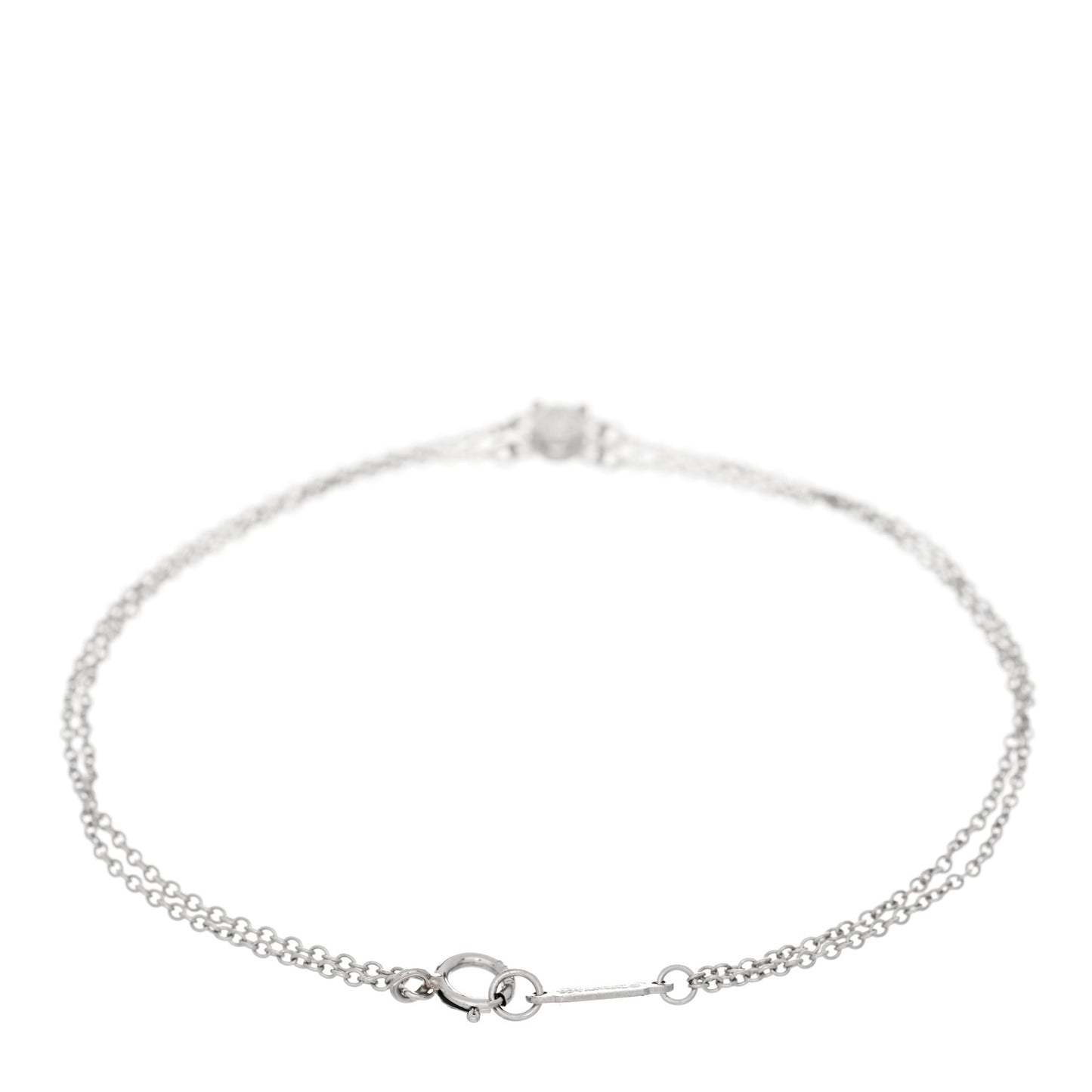 Platinum Diamond .17ct Double Chain Solitaire Bracelet