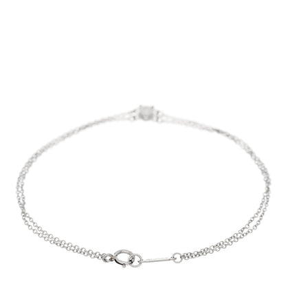 Tiffany Platinum Diamond .17ct Double Chain Solitaire Bracelet 2 of 4