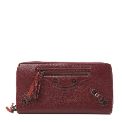 Balenciaga Agneau Classic Hardware Continental Zip Around Wallet Rouge Cerise 1 of 8