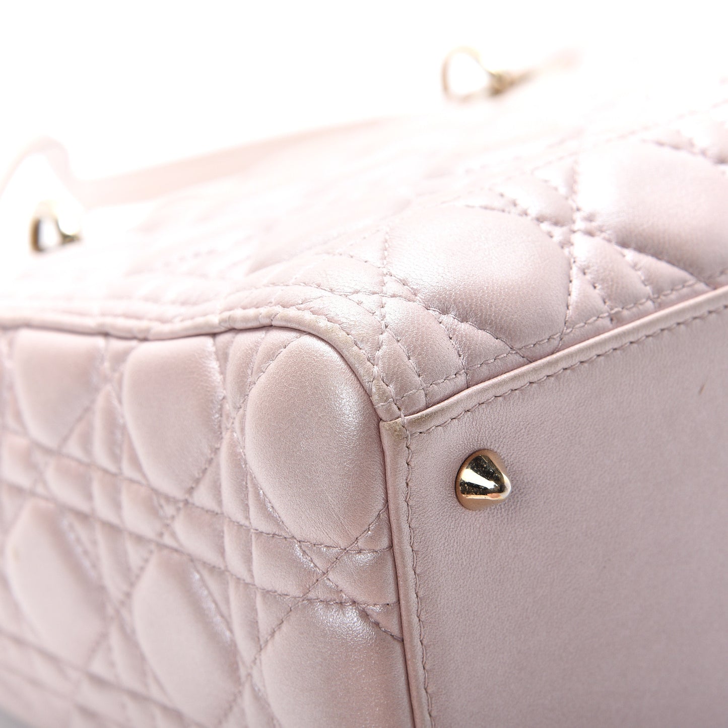 Pearly Lambskin Cannage Medium Lady Dior Lotus