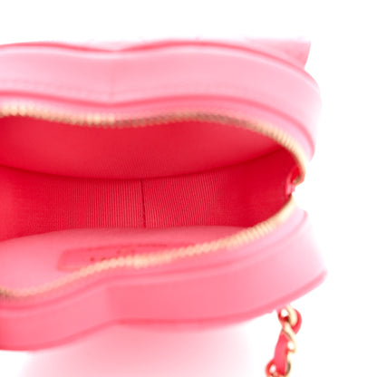 Chanel Lambskin Quilted CC In Love Heart Waist Belt Bag With Chain Pink 5 of 12