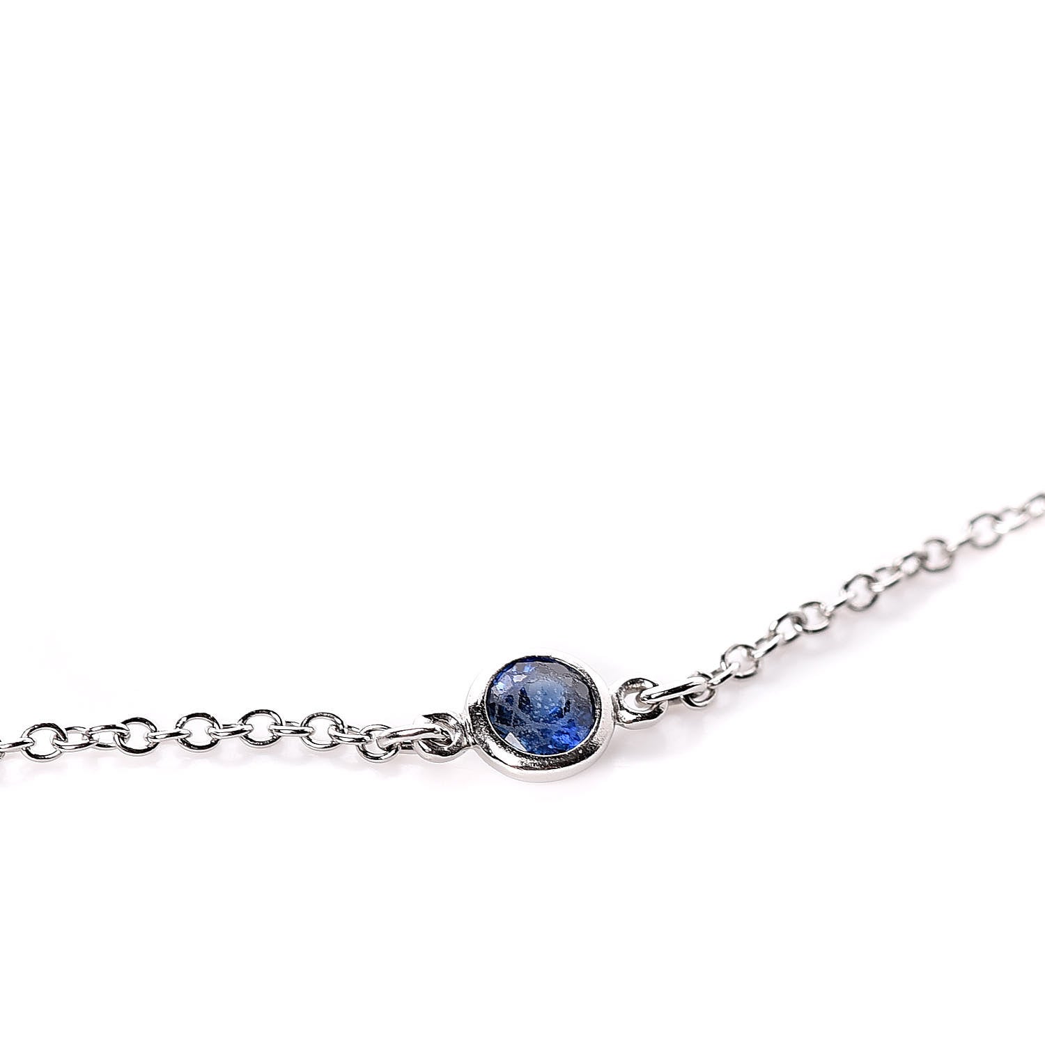 Tiffany Platinum Blue Sapphire Elsa Peretti Color By The Yard Bracelet 8 of 11