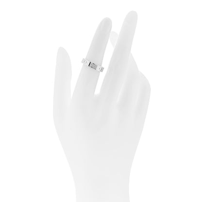 Cartier 18K White Gold Diamond 4mm LOVE Wedding Band Ring 50 5.25 2 of 5