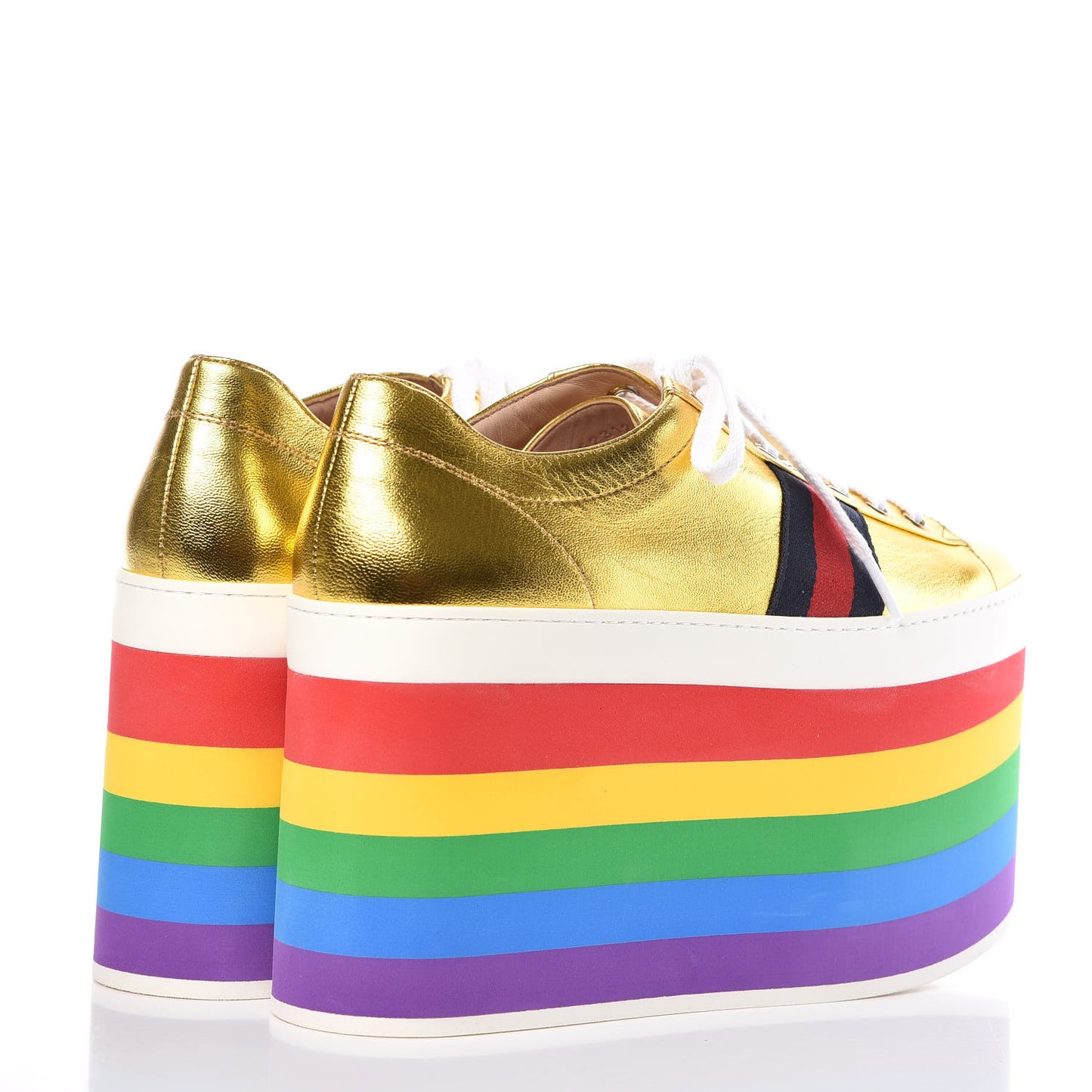 Metallic Nappa Peggy Platform Sneakers 39.5 Oro Vecchio