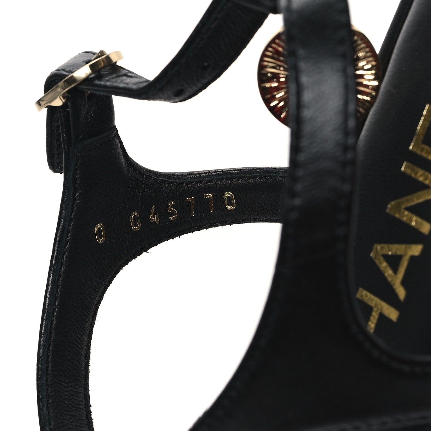 Lambskin Crystal CC Thong Sandals 37 Black