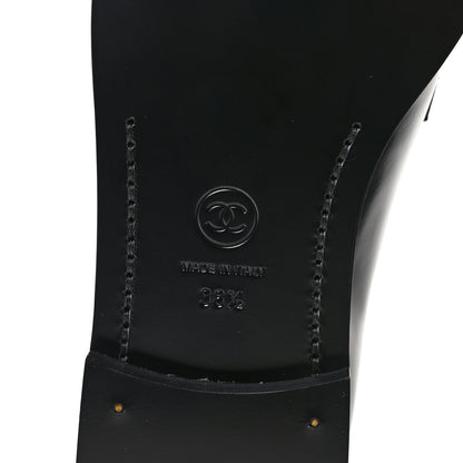 Chanel Shiny Calfskin CC Moccasin Loafers 38.5 Black 6 of 7