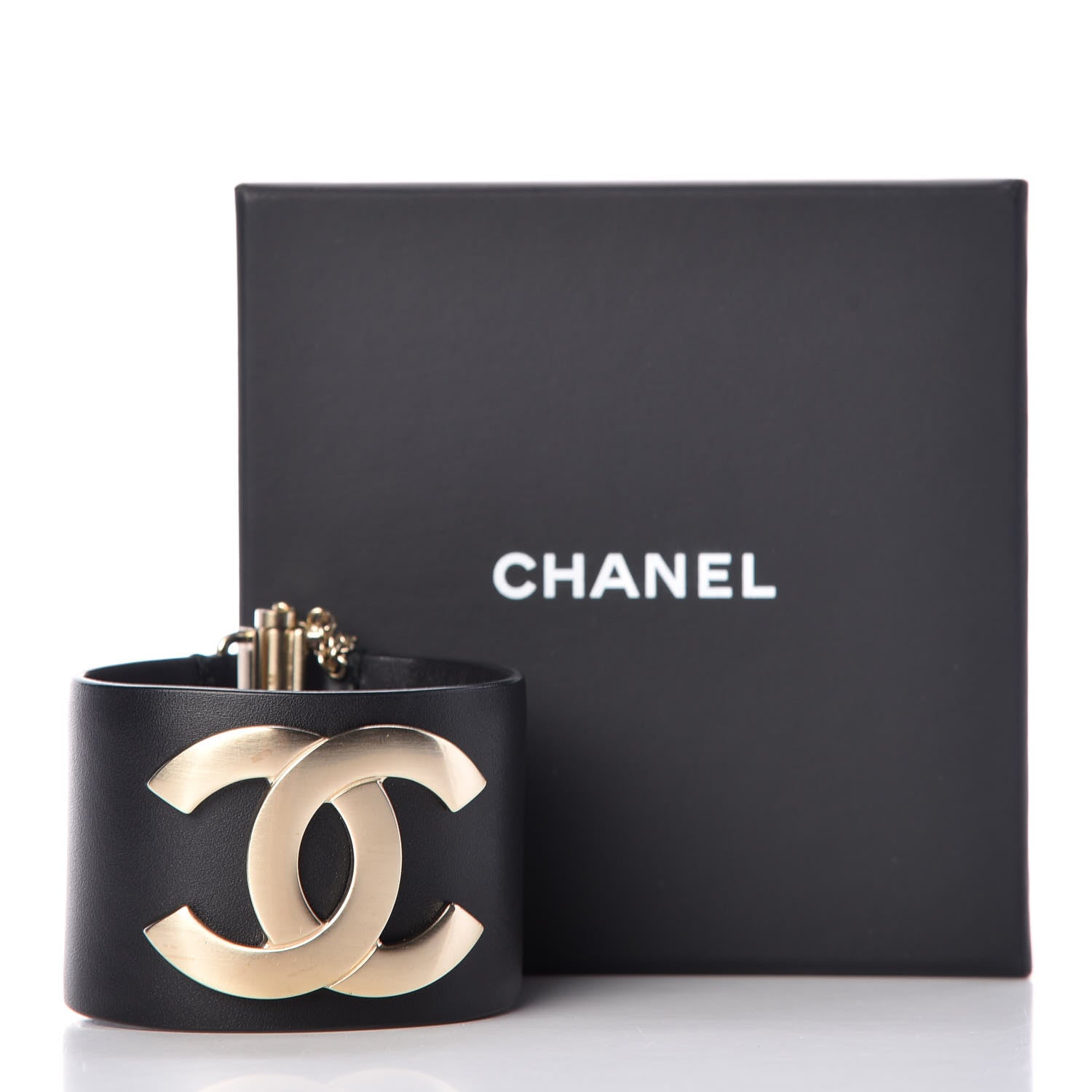 Chanel Calfskin CC Wide Cuff M Black 7 of 7