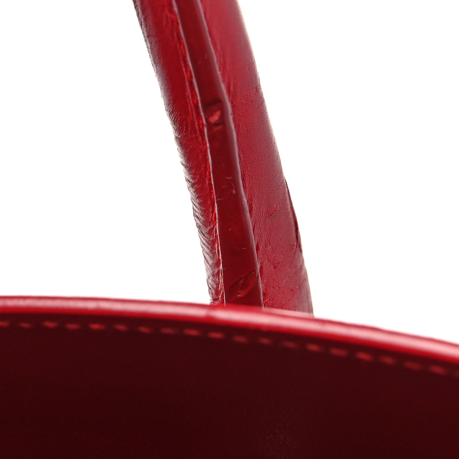 Saint Laurent Calfskin Crocodile Embossed Small Sac De Jour Eros Red 15 of 15