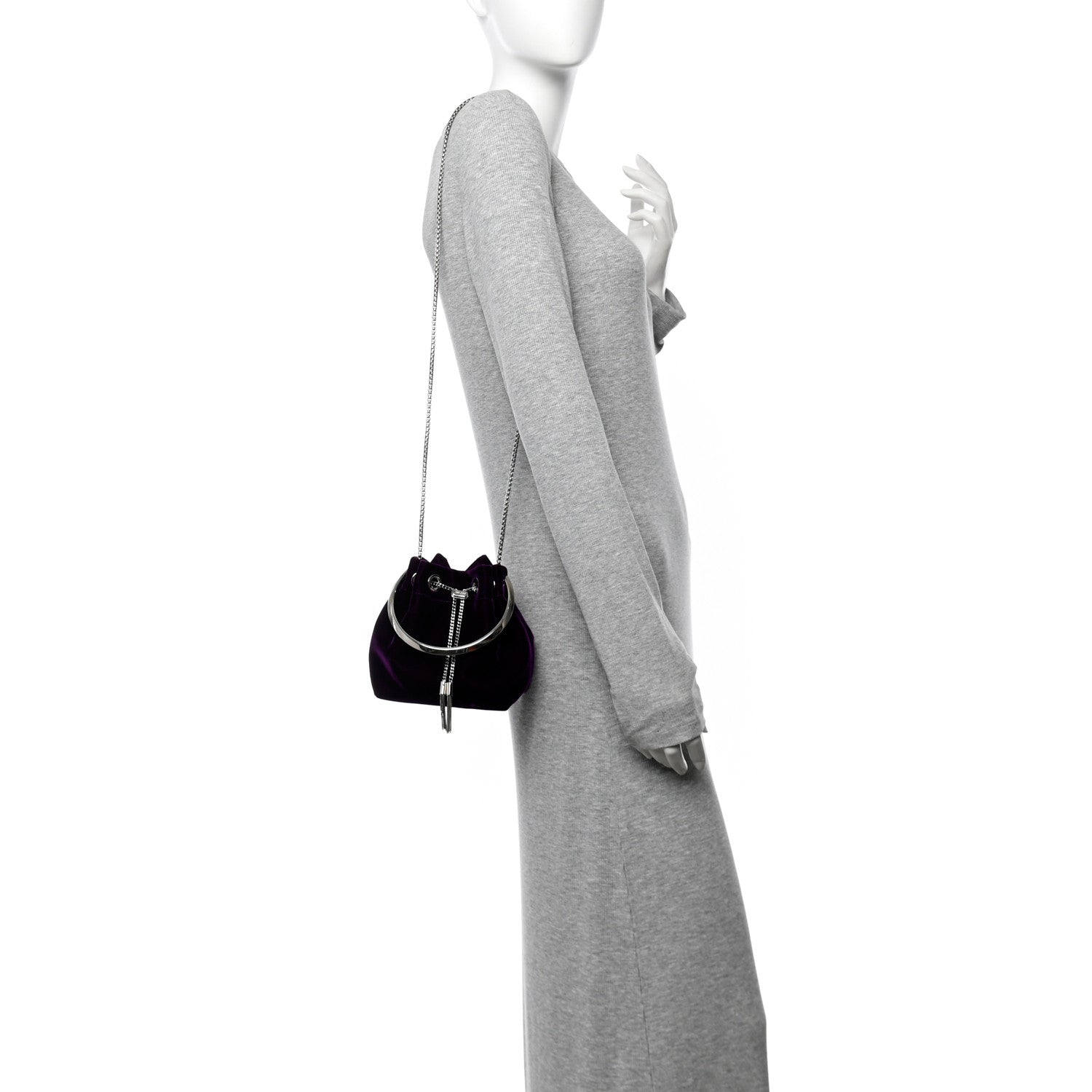 Jimmy Choo Velvet Bon Bon Bag Acai 2 of 9
