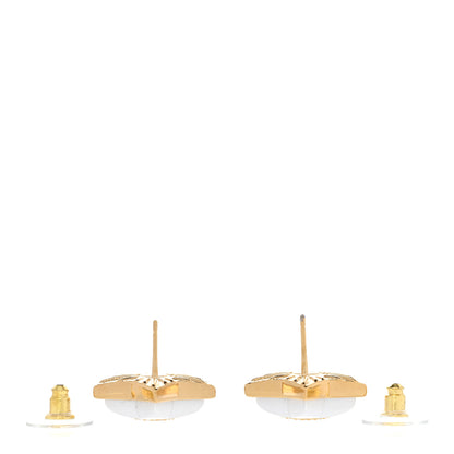Chanel Pearl Crystal CC Star Earrings Gold 3 of 5
