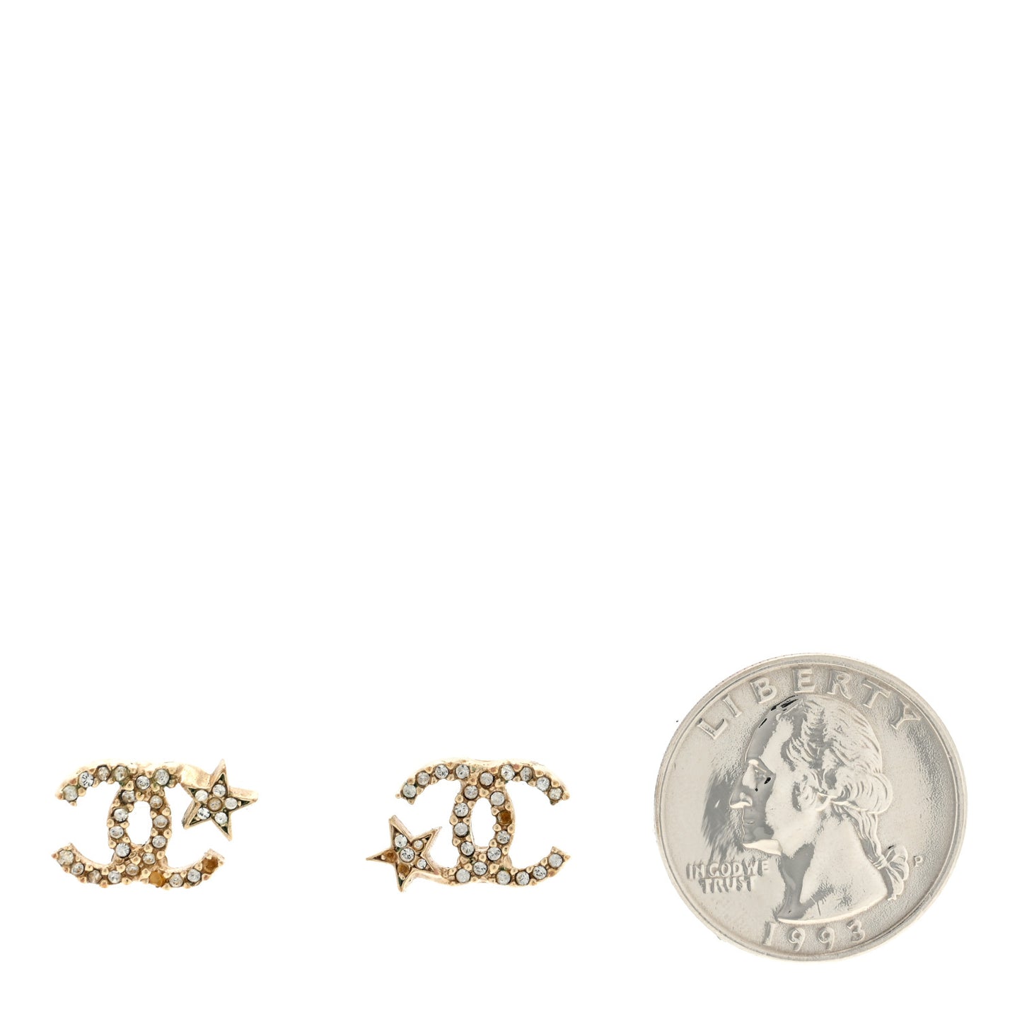 Crystal CC Star Earrings Silver