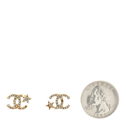 Chanel Crystal CC Star Earrings Silver 2 of 4