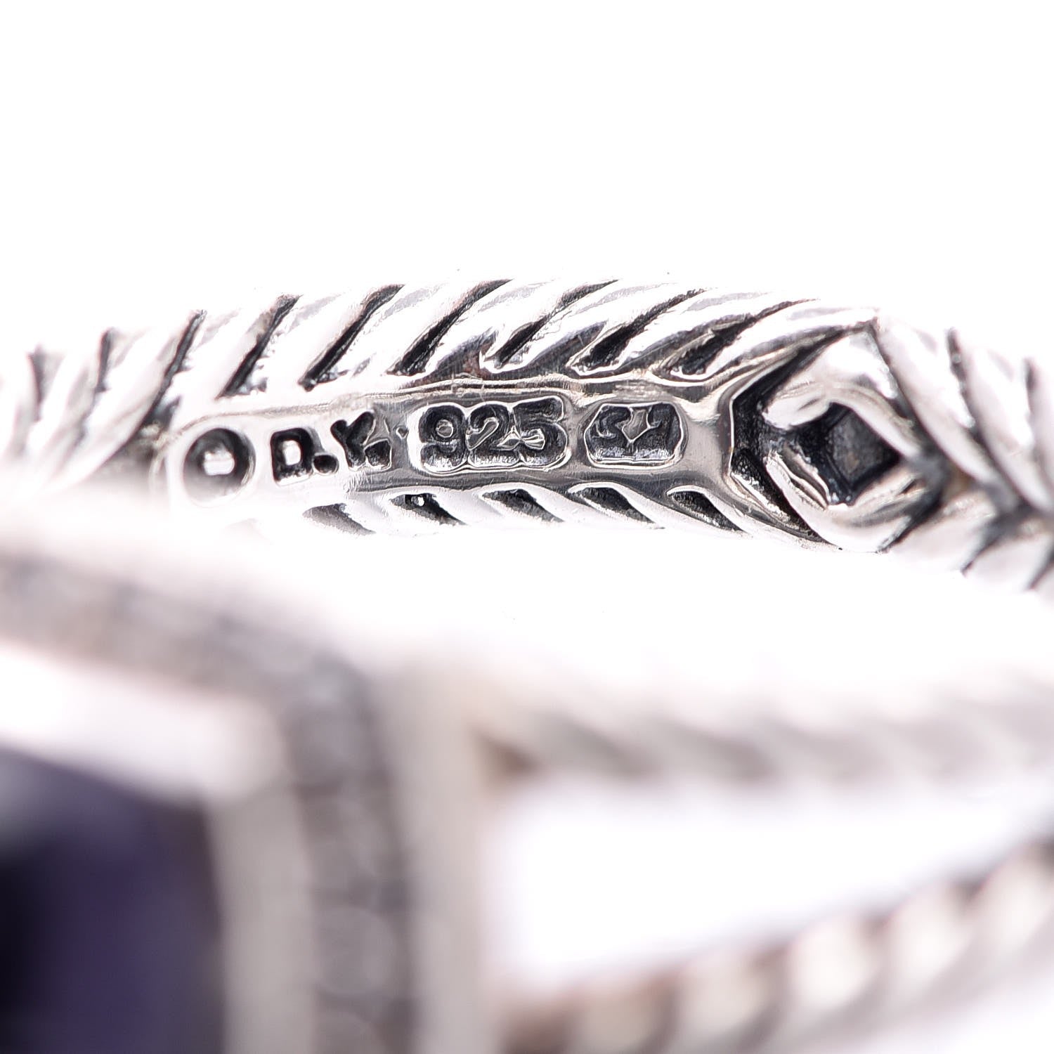 David Yurman Sterling Silver Diamond Black Orchid 7mm Petite Albion Ring 54 7 5 of 5