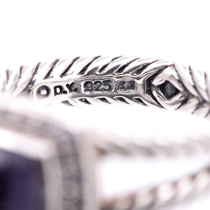 David Yurman Sterling Silver Diamond Black Orchid 7mm Petite Albion Ring 54 7 5 of 5