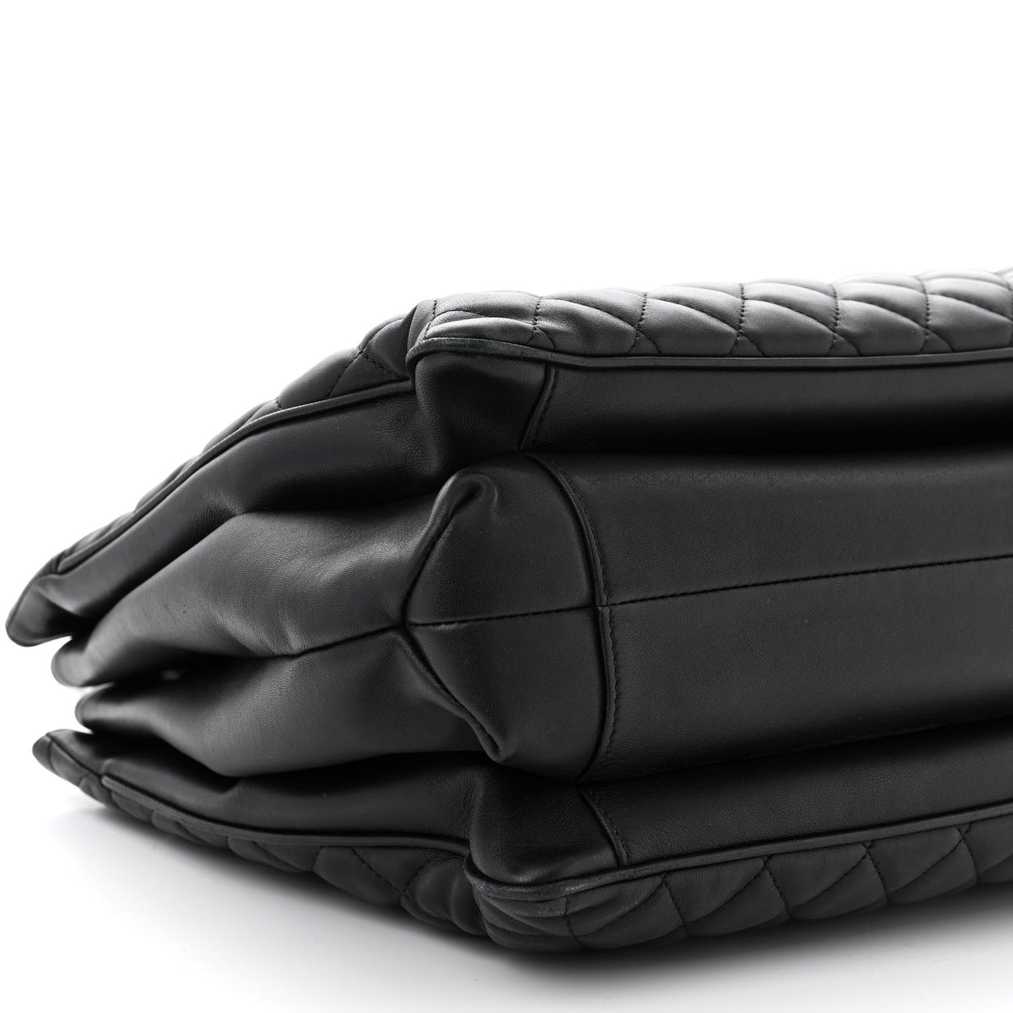 Lambskin Quilted Coco Vintage Tote Black