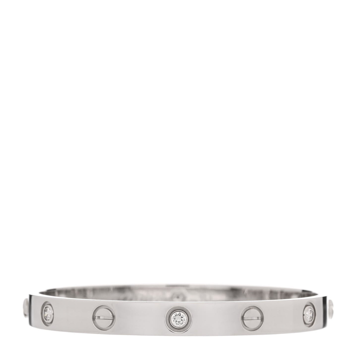 18K White Gold 6 Diamond LOVE Bracelet 16