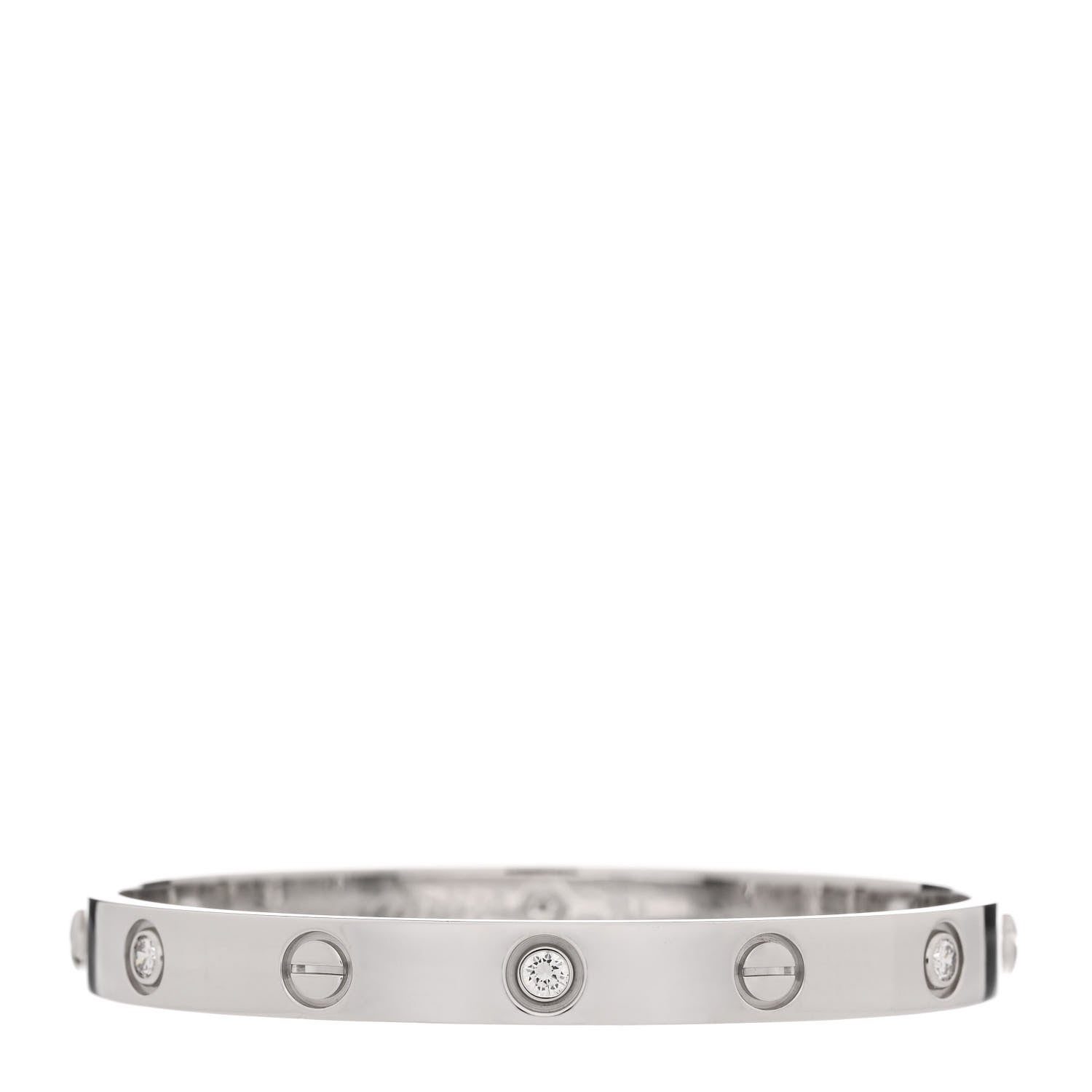 Cartier 18K White Gold 6 Diamond LOVE Bracelet 16 1 of 4