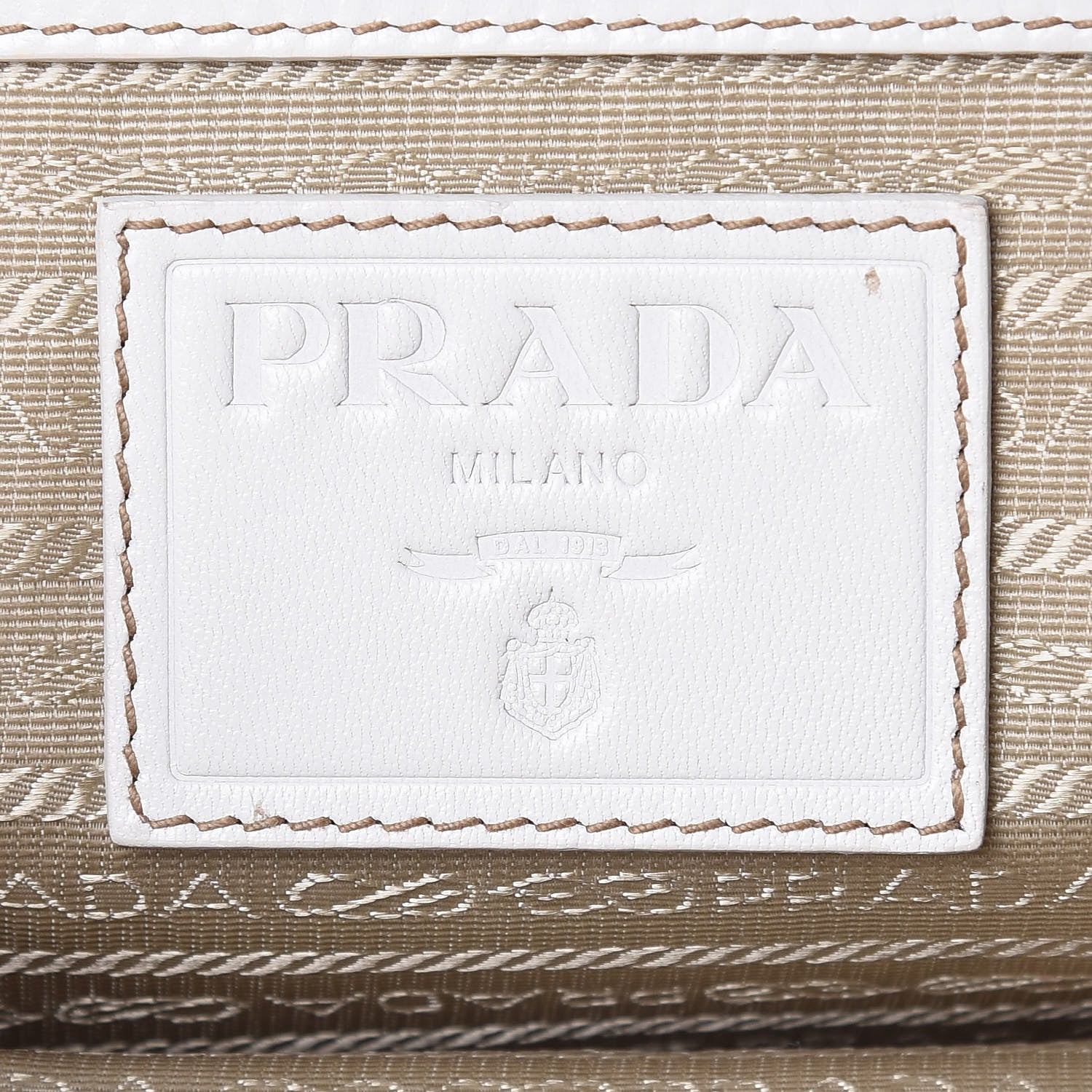 Prada Goatskin Woven Frame Satchel Bianco 9 of 16