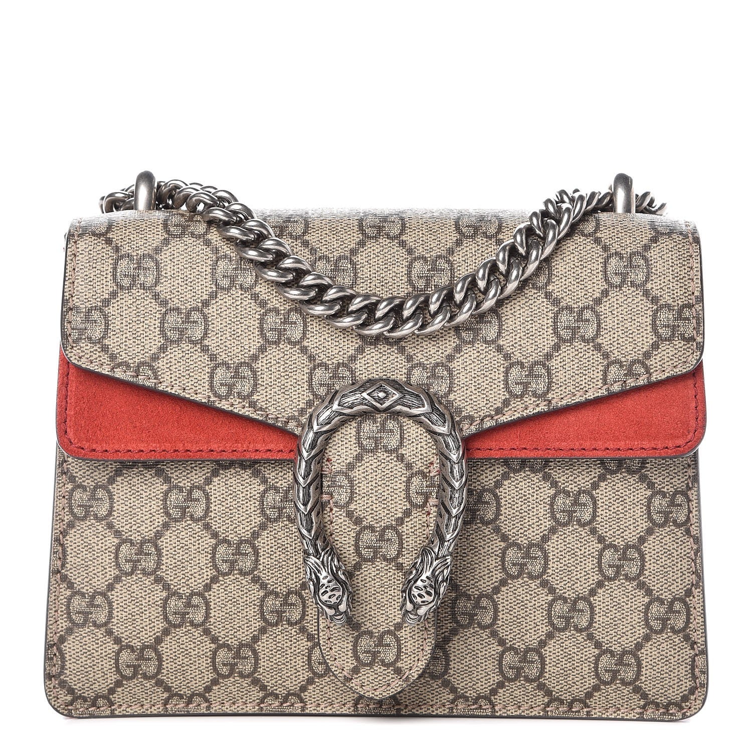 Gucci GG Supreme Monogram Mini Dionysus Shoulder Bag Hibiscus Red 1 of 7