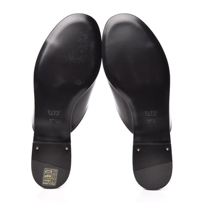 Gucci Malaga Kid Horsebit Slide Sandals 37.5 Black 9 of 10