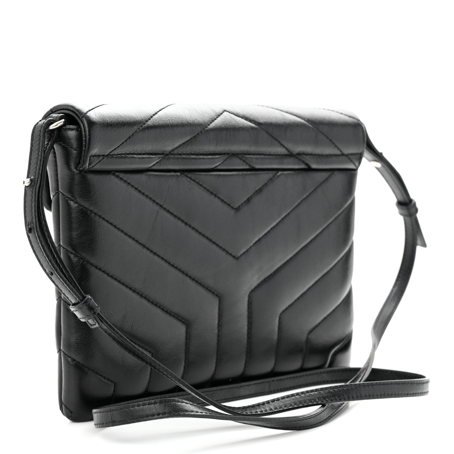 Saint Laurent Calfskin Y Quilted Monogram Loulou Flap Bag Black 3 of 13