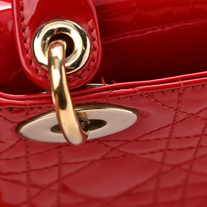 Christian Dior Patent Cannage Mini Lady Dior Red 11 of 17