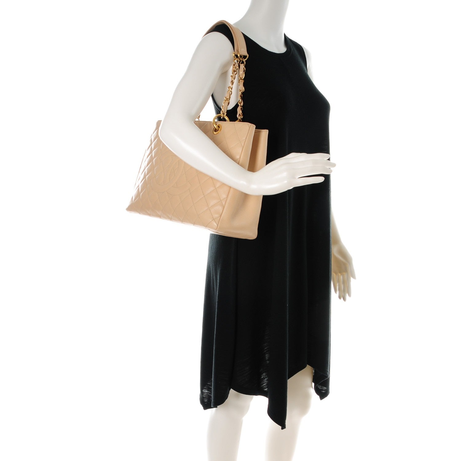 Chanel Caviar Quilted Grand Shopping Tote GST Beige Clair 2 of 9