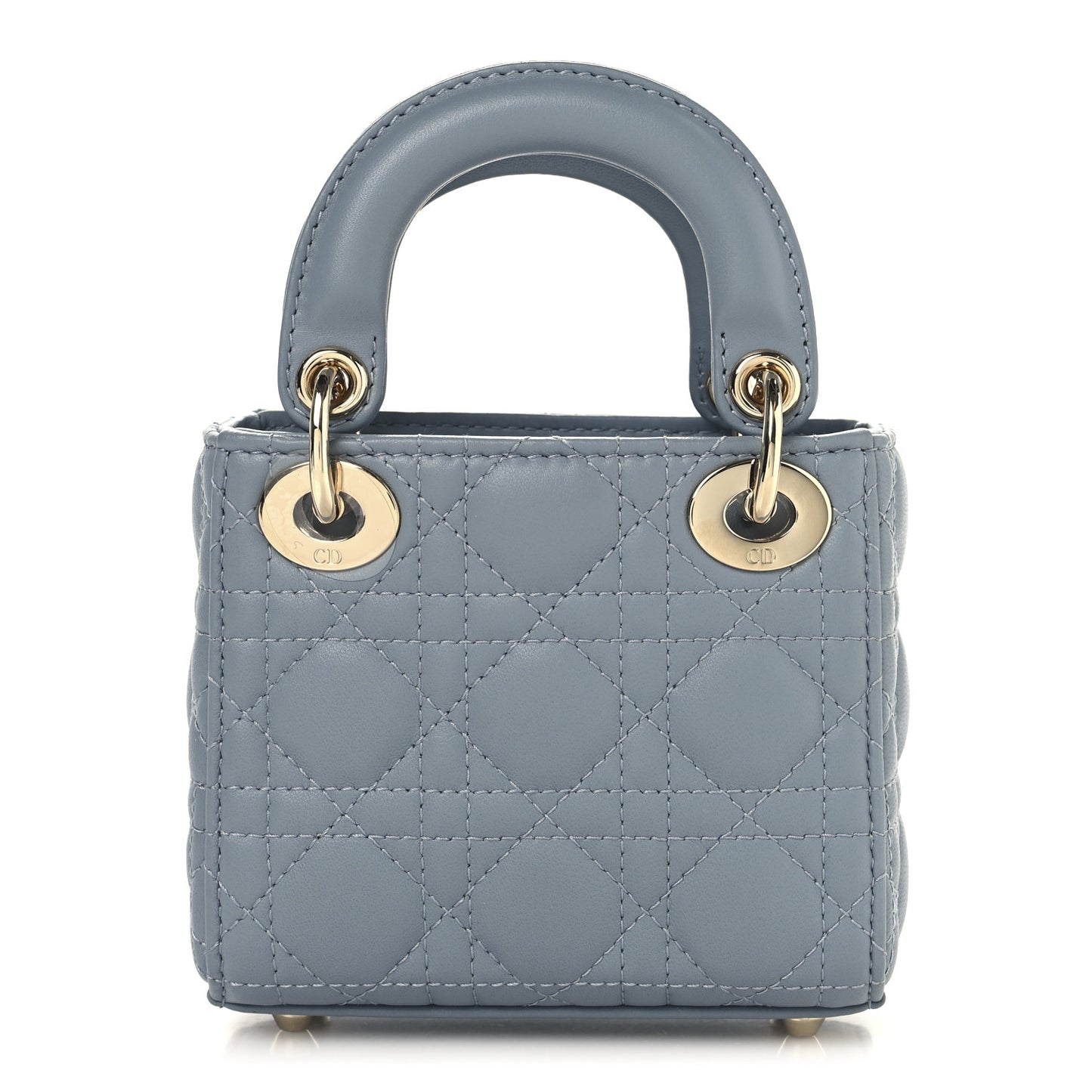 Lambskin Cannage Micro Lady Dior Cloud Gray