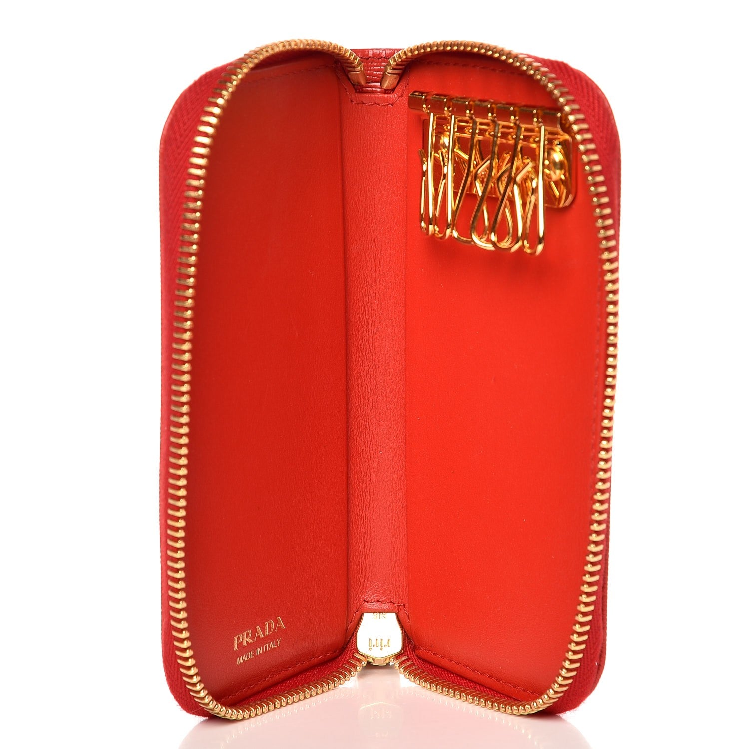 Prada Vitello Move Zip Around 6 Key Holder Lacca 5 of 7