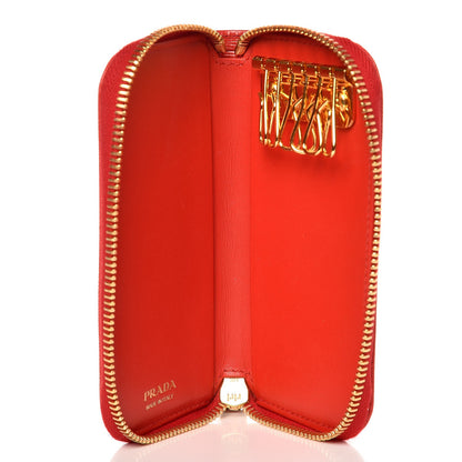 Prada Vitello Move Zip Around 6 Key Holder Lacca 5 of 7