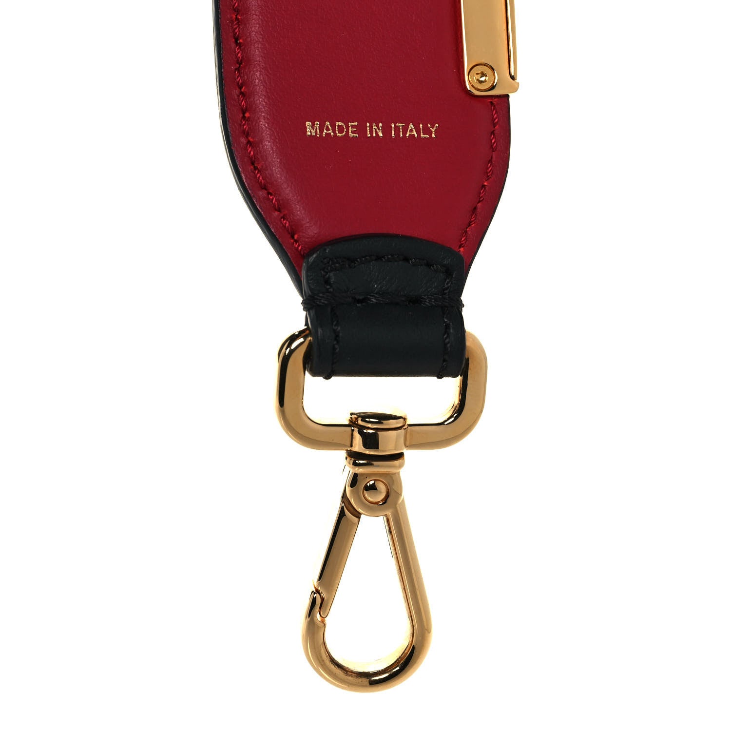 Fendi Vitello Century Metal Logo Bi-Color Strap You Black Fragola 4 of 4