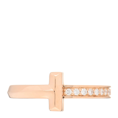 Tiffany 18K Rose Gold Diamond 2.5mm T T1 Ring 51 5.75 1 of 5