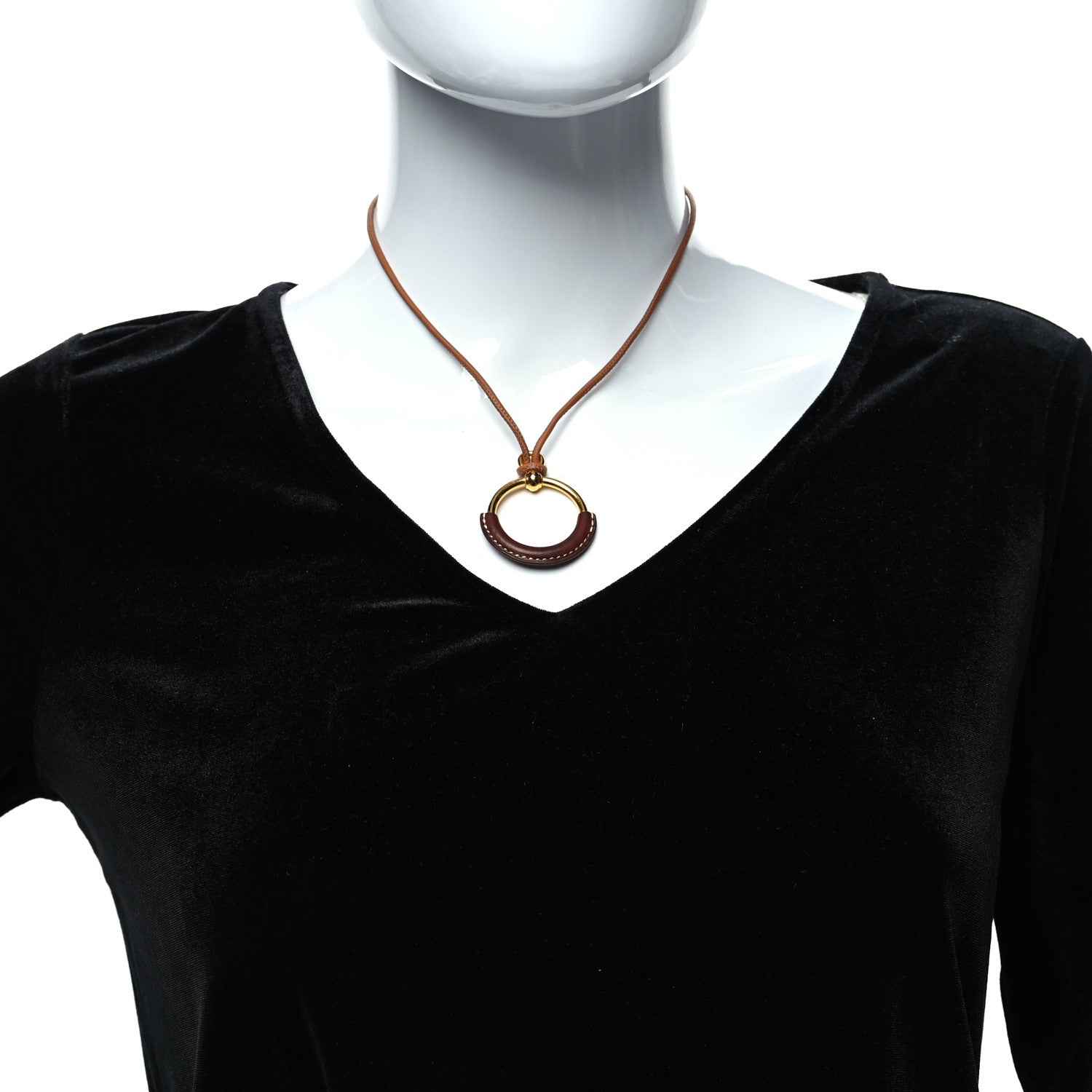 Hermes Swift Grand Loop Pendant Necklace Gold 2 of 6