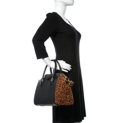 Givenchy Calfskin Suede Leopard Print Small Antigona Black 2 of 10