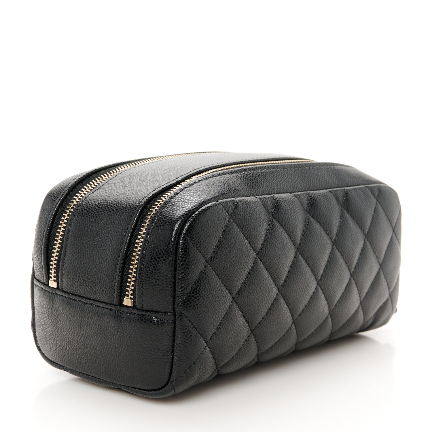 Chanel Caviar Quilted Toiletry Case With Chain Black 3 of 11