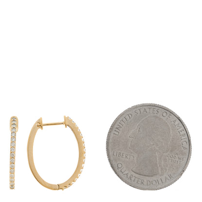 Parker & West by FASHIONPHILE 18K Yellow Gold Diamond .30ctw Hoop Earrings 2 of 4