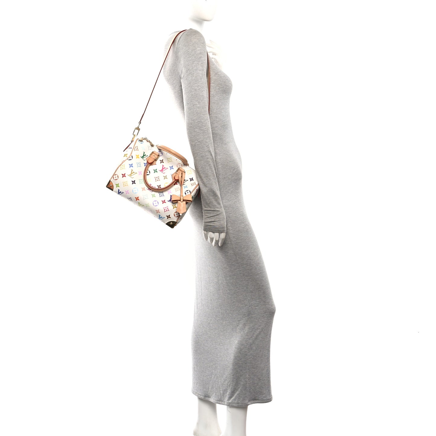 LV X TM Monogram Multicolor Speedy Bandouliere 25 White